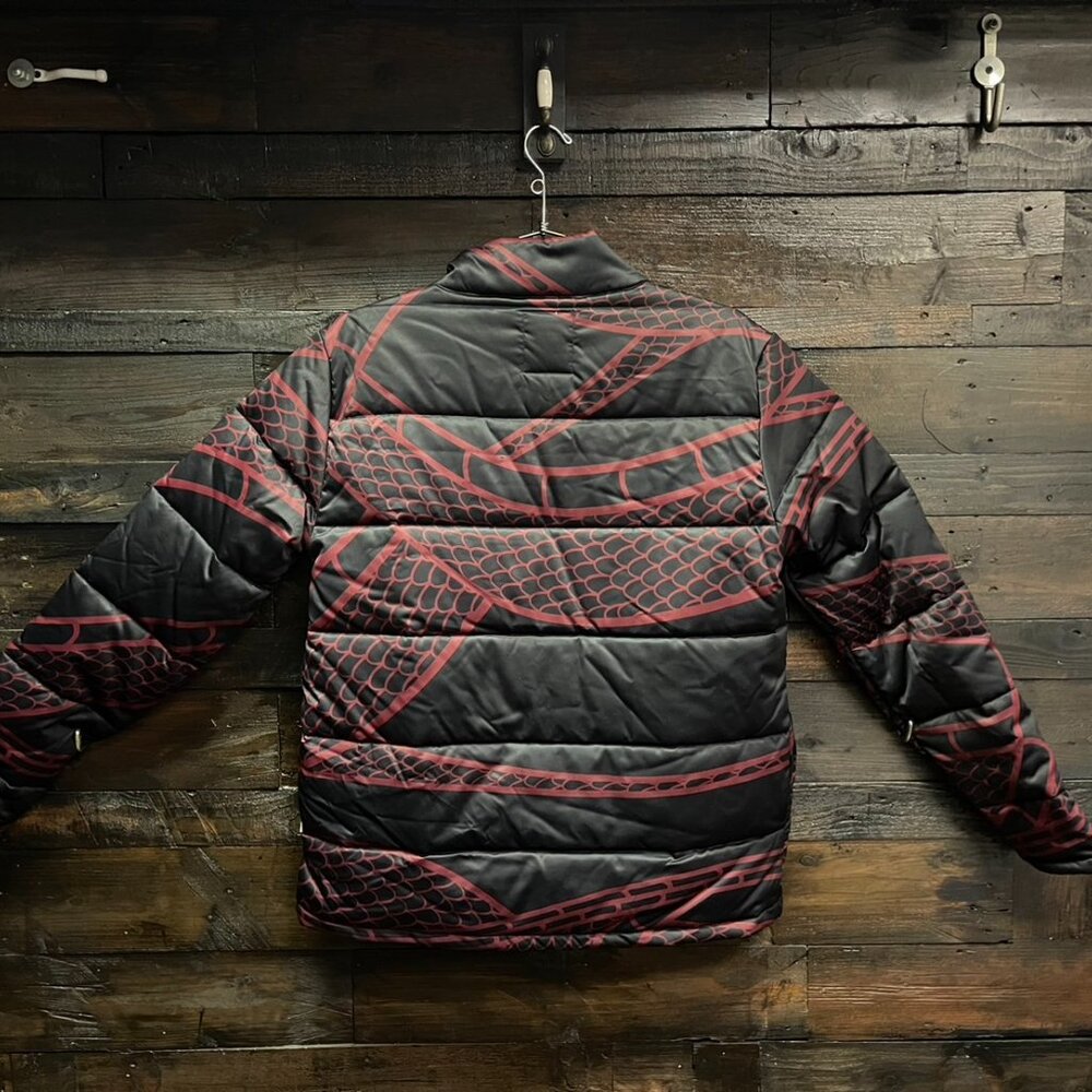 Lightweight Warm Men Puffer Jacket Winter Coat Half Zip Size M - Picture 3 of 4